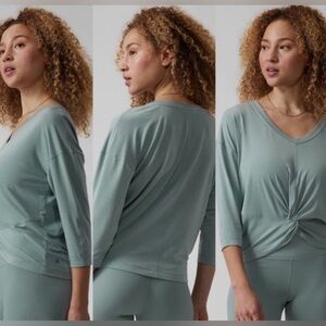 Athleta Embody Twist Front Top Mineral Green Size S